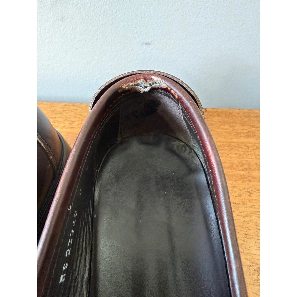 Ferragamo Moccasin Gancini Bit Men's 9 D Calf Leather Brown Loafers Italy